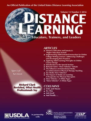 cover image of Distance Learning, Volume 13, Number 3